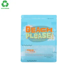 Recycled Reusable 8Oz 180Microns PP Blue Heat Sealing Coffee Private Label Flexible Plastic Flat Bottom Packaging Bag Suppliers