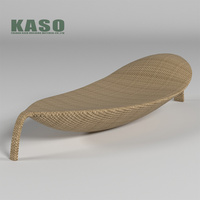 Chaise de piscine en rotin en aluminium, lit Double, plage de mer blanche, chaise de piscine extérieure en forme de S