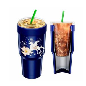 Enfriador de acero inoxidable 18/8 con aislamiento al vacío de 30oz de doble pared, ideal para café helado, funciona como enfriador de manga de vaso - Product Image 1