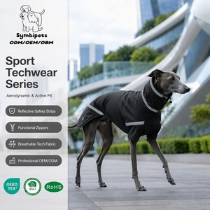 Veste imperméable pour chien de type sport techwear, avec poche zippée fonctionnelle, pour lévrier, chien de chasse, vêtements pour animaux de compagnie, vêtements pour chien - Product Image 1