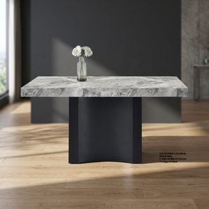 Malaysia <b>Marble</b> Dining Table Luxury Customized Modern ECC Material Durable Heat Stain Resistant EDN915-SH GMB Design Home Office - Product Image 3
