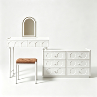 Table de maquillage moderne de luxe de 120 cm avec tiroirs de rangement, bureau de maquillage pour chambre à coucher sans miroir ni tabouret