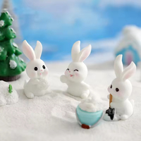 Nouveauté 2023 : Lapin miniature, micro-paysage enneigé, bricolage, décoration de jardin féerique pour plantes succulentes, figurines mignonnes de bonhomme de neige et de lapin, accessoire pour maison de poupée