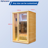 Sauna infrarouge à domicile pour 2 personnes, en bois de cèdre, sauna infrarouge sec à lumière rouge, sauna intérieur