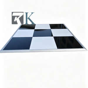 Portable Dance Floor Party Wedding Event Flooring with White and Black Panel Aluminum <b>Edging</b> - Product Image 1