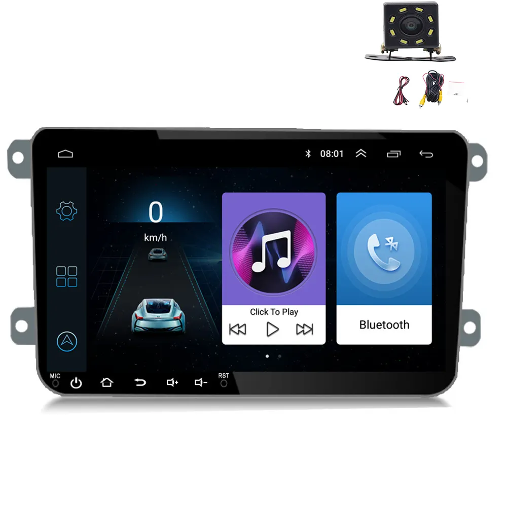 9001A 1+16G mirror link backup camera 9inch full touch screen android car radio gps for volkswagen