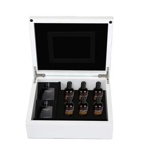 Caja de Regalo Rectangular de MDF con Grabado Láser, Personalizada y Hecha a Mano, con Acabado en Pintura Blanca, para Almacenamiento de Perfumes y Aceites Esenciales, Paquete de Cosméticos - Product Image 1