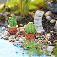 Figurines miniatures créatives en résine de cactus et de plantes succulentes pour décorations paysagères, mini-plantes en pot, ornements, accessoires de bricolage