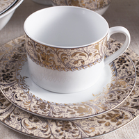 Or Ensembles De Dîner En Céramique De Luxe 72 Pièces Ensembles de Dîner En Porcelaine pour Mariage