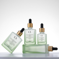 Flacon compte-gouttes carré en verre dépoli pour sérum cosmétique et soin de la peau, 15ml, 20ml, 30ml, 50ml, 100ml