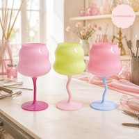 Vintage S Cup Macaron couleur cristal verre gobelet à vin fait à la main Transparent bouteille de vin rouge avec conception de torsion Unique