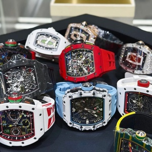 นาฬิกาข้อมือผู้ชาย Hip-hop RM Style Tonneau 3503 Skeleton ตัวเรือนคาร์บอนไฟเบอร์ หน้าปัดเรืองแสง สายยาง - Product Image 3