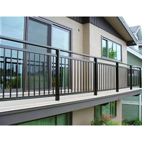 Doppelte Horizontale Aluminiumrohr-Handläufe, Maßgefertigtes Farbiges Metallgeländer-System für Außenbalkon und Terrasse