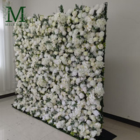 Mur de roses artificielles blanches haut de gamme sur mesure de 2,4 m pour décorations de mariage, événements de remise des diplômes et fête des Mères