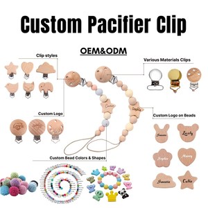 Clip para Chupón de Bebé Hecho a Mano <span class=keywords><strong>Personalizado</strong></span>, Fabricantes de Cadenas para Chupón, Correa de Material Libre de BPA, Personalización OEM - Product Image 1