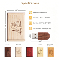 Clé USB en bois USB2.0 USB3.0 avec LED, 1 Go, 2 Go, 4 Go, 8 Go, 16 Go, 32 Go, 64 Go, 128 Go, 256 Go, 512 Go, 1 To