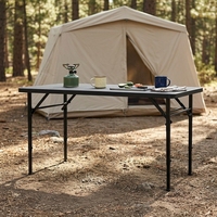 Table pliante réglable en hauteur, portable, rectangulaire, en MDF et en fer, extensible, pour le camping en plein air, les pique-niques