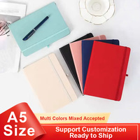 Carnet de notes A5 personnalisé en cuir PU souple avec élastique, journal intime, logo estampé à chaud, style promotionnel