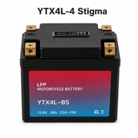 Batterie de moto LiFePO4 12,8 V 3 Ah YTX4L-BS LFP, batterie de démarrage 150 A+ CCA, charge 14,6 V, batterie légère pour motos