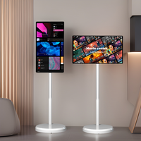 Téléviseur intelligent sans fil de 22 pouces et 32 pouces pour diffusion en direct, films, karaoké, machine mobile décontractée avec écran 2K, 4K