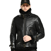 Veste en cuir de peau de mouton 2023 Veste de fourrure en cuir véritable pour hommes