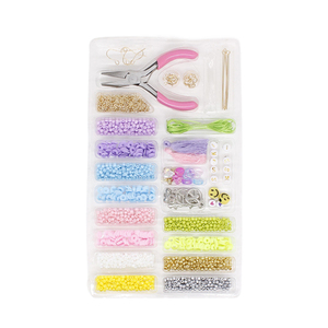 Kit per creazione di perline in plastica creativa fai da te Set di bracciali con perline di Design per bambini principianti - Product Image 6