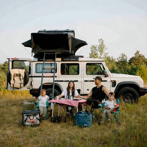 Carpa de techo ligera de aluminio para acampar, para 4 personas, carpa de techo de lujo para coche, con estructura rígida y escalera. - Product Image 1