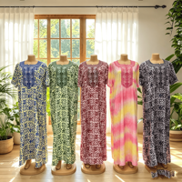 Nuevo Vestido Maxi Kaftan Boubou de Verano para Mujer Africana, Talla Grande, Cómodo, Transpirable, de Poliéster, Estilo Modesto, para Vacaciones y Uso Diario