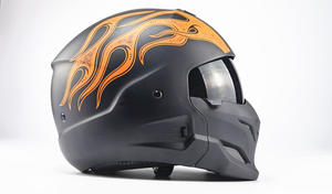 Casque <span class=keywords><strong>de</strong></span> moto intégral pour homme en ABS, anti-buée, avec masque détachable, style course, avec cornes - Product Image 6