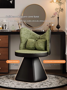 Moderner 360-Grad-Drehstuhl Gepolstertes Leder Metallgestell Schminkstuhl für Schlafzimmer Schminktisch Salon Heimbüro - Product Image 6