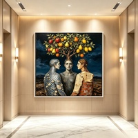 Peinture à l'huile sur toile représentant un arbre fruitier surréaliste, impression sur toile d'art sombre vintage, art mural abstrait Arbre Humain pour la décoration de la maison et des hôtels
