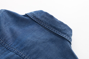 도매 2022 봄 새로운 어린이 셔츠 씻어 실크 자켓 얇은 코트 아기 데님 셔츠 소년 청바지 코트 - Product Image 4