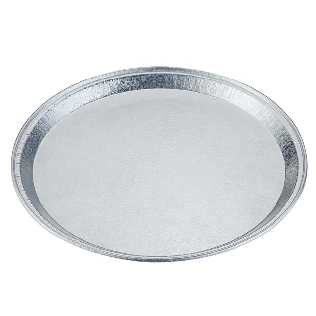 310dia x 15mm 12 "Pizza Pfanne stark für Party Aluminium folie Behälter zum Mitnehmen Folie Lebensmittel behälter Prägung oder flache Schüssel PZ12