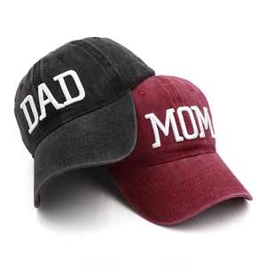 Casquette de baseball en coton lavé/polyester DF Lake Blue Dad & Mom Gift, quatre saisons - Product Image 3