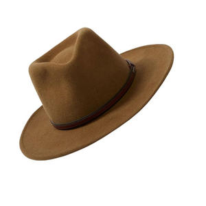 도매 와이드 챙 100% 울 페도라 모자 패션 겨울 봄 넓은 챙 남성 부르고뉴 페도라 소모레로 펠트 모자 - Product Image 3
