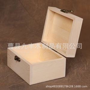 Caja de Joyería de Madera Jiufeng, Organizador de Almacenamiento Cuadrado con Tapa Abatible para Escritorio y Hogar, 6 Pulgadas de Alto, Capacidad de 1-3L - Product Image 4