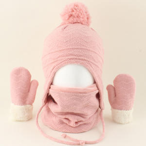 Enfant en bas âge hiver noël chapeaux bébé mitaines gants cou plus chaud bébé hiver chapeau enfants hiver chapeau gants écharpe <span class=keywords><strong>ensemble</strong></span> pour garçon fille - Product Image 2