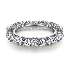 סטרלינג כסף 925 אירוסין חתונה טבעת Tonglin מכירה לוהטת כסף סטי 925 תכשיטי ספקים טבעות