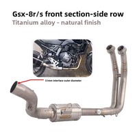 Suzuki GSX8S/8R Motosiklet için ISTUNT Gümüş Paslanmaz Çelik Ön Bölüm Egzoz Borusu Yükseltmesi