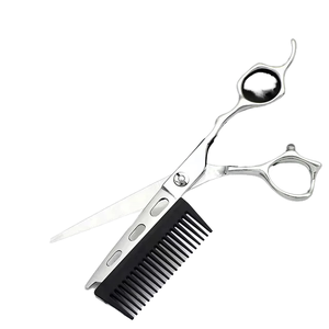 Ciseaux de barbier à bord biseauté et vis réglable, finition satinée, ciseaux Super Cut - Product Image 1