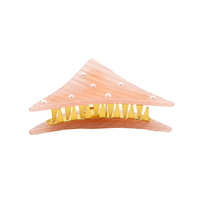 CANYUAN Pince à cheveux personnalisée 7.5 acétate triangle rose avec fond en métal vente en gros accessoire de cheveux mignon à bas prix