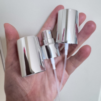 Tête de pompe pulvérisatrice argentée métallisée 24/410 - Buse de parfum en aluminium électroplaqué brillant pour flacon cosmétique