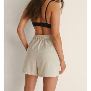 Da <span class=keywords><strong>donna</strong></span> su misura Casual Loungewear in <span class=keywords><strong>lino</strong></span> a manica lunga camicia con colletto e colletto da spiaggia <span class=keywords><strong>blusa</strong></span> 2 pezzi Set Shorts - Product Image 5