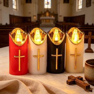 Kostengünstige Religiöse <span class=keywords><strong>LED</strong></span> Flammenlose Kerzen Umweltfreundlicher Kunststoff Batteriebetrieben mit Fernbedienung für Geburtstage Diwali-Feierlichkeiten - Product Image 4
