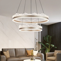 Plafonnier LED de luxe moderne / Lampe en acrylique effet craquelé, super lumineux 6000K, pour hall et chambre principale, télécommande