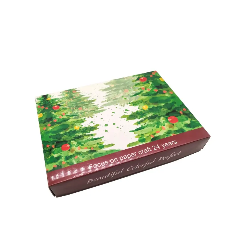 Liburan Natal Santa Caus desain kertas dicetak kotak kartu ucapan dan amplop