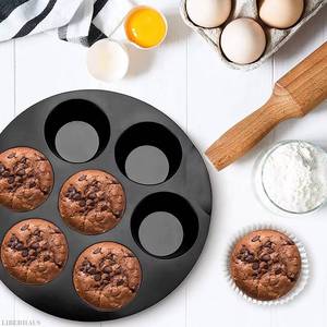 Moldes Redondos de Silicona para Hornear Cupcakes, 7 Cavidades, para Freidora de Aire - Product Image 6