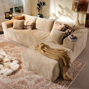 Conjunto de sofá de compresión de módulo de fábrica Foshan, moderno, seccional, duradero, respaldo bajo, brazos de esponja, apartamento, Villa, tela para sala de estar - Product Image 5