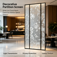 Panneau en résine PETG effet glace craquelée avec intercouche en feuille d'argent, panneau décoratif de séparation pour écran de hall d'hôtel