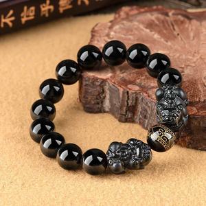 Bracelet en Jade Naturel Véritable Pixiu Noir, Bracelet en Jade pour Hommes et Femmes, Vente en Gros de Jade C279 - Product Image 3